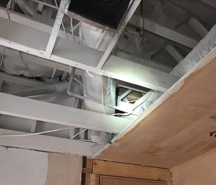 Kitchen ceiling during rebuild.