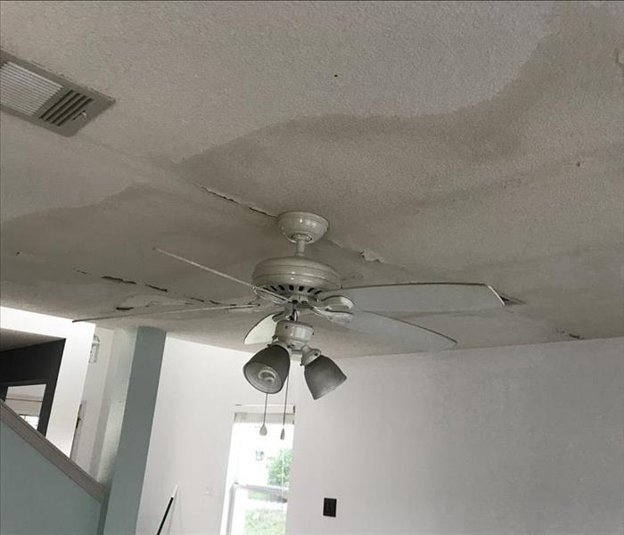 Water damaged ceiling.