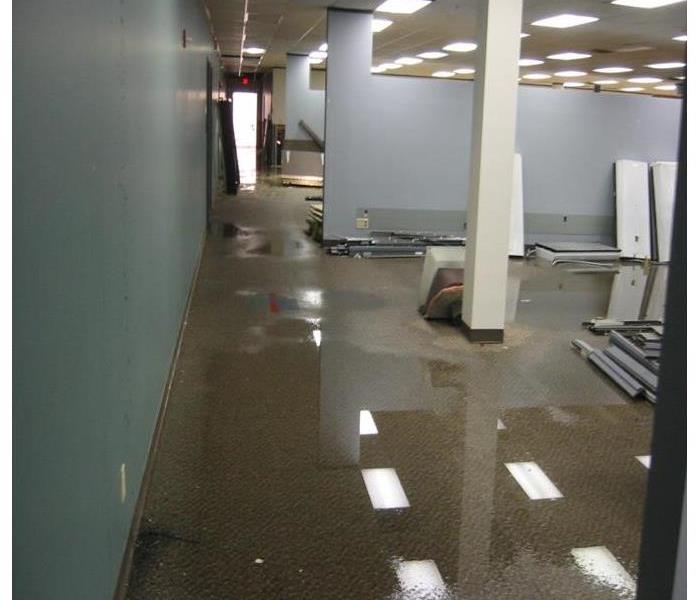 Flooding in an office area.